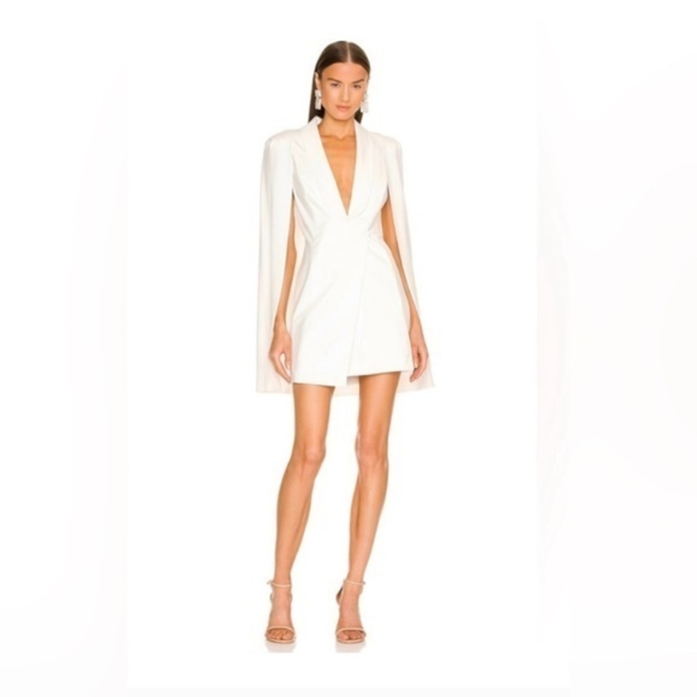 REVOLVE - Katie May Elegant Ivory Cape Dress Size S